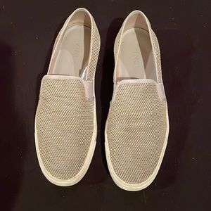 VINCE Blair Grey/Taupe Woven Slip On Sneakers Sz 7.5